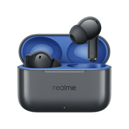 Handsfree Bluetooth Realme Buds T200, TWS, ANC, MultiPoint, Cinzento