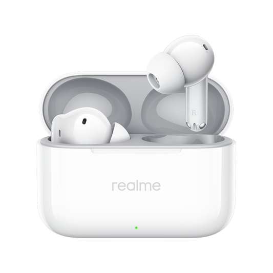 Handsfree Bluetooth Realme Buds T200, TWS, ANC, MultiPoint, Branco