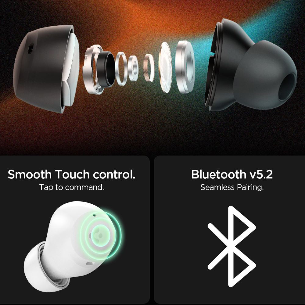 Handsfree Bluetooth Spigen SA2401, TWS, ANC, Branco