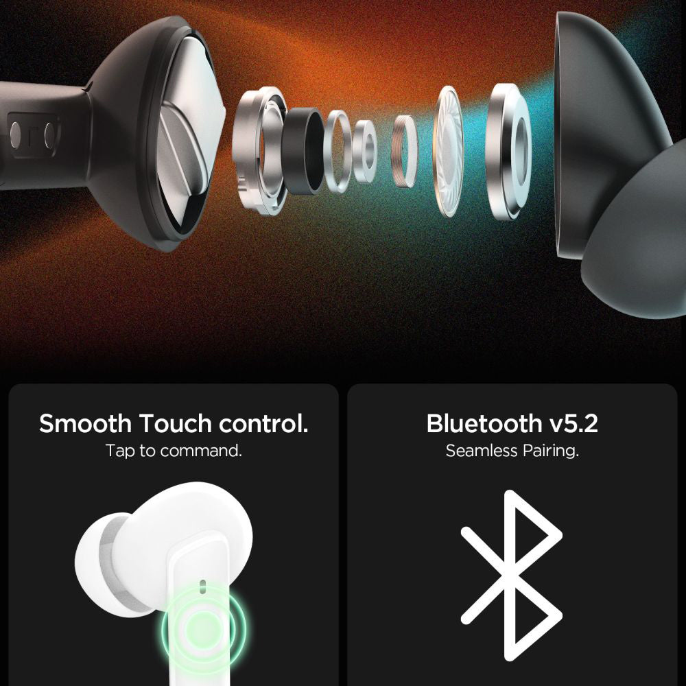 Handsfree Bluetooth Spigen SA2402, TWS, ANC, Preto