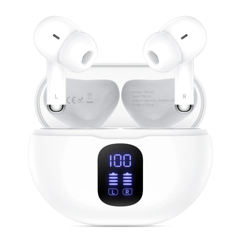 Auricular Bluetooth Tech-Protect Ultraboost Pro G2, TWS, Branco