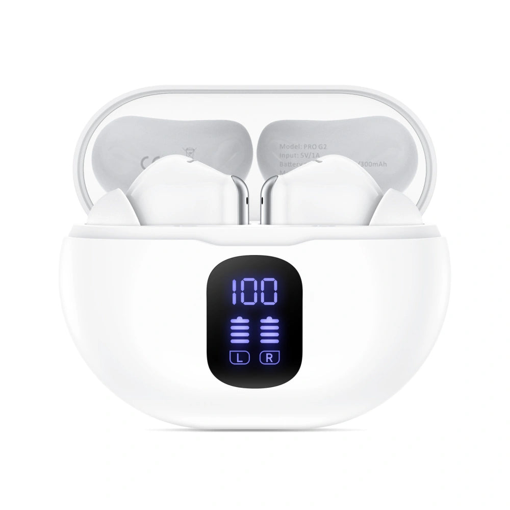 Auricular Bluetooth Tech-Protect Ultraboost Pro G2, TWS, Branco