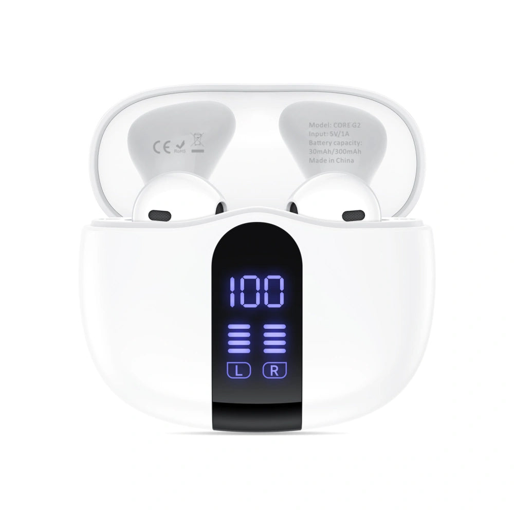 Auricular Bluetooth Tech-Protect Ultraboost Core G2, TWS, Branco