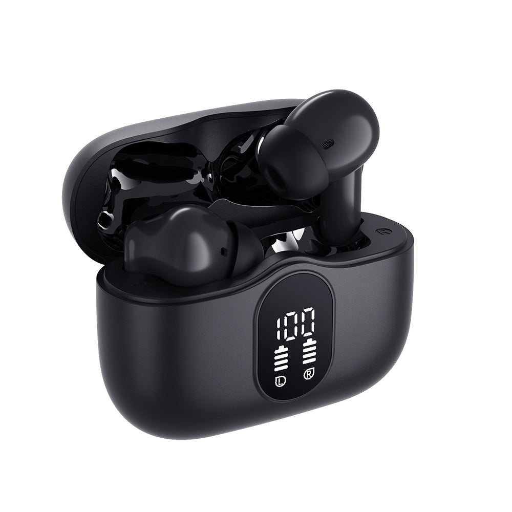 Handsfree Bluetooth Techsuit CW3 WaveBeat 100, TWS, ANC, Preto