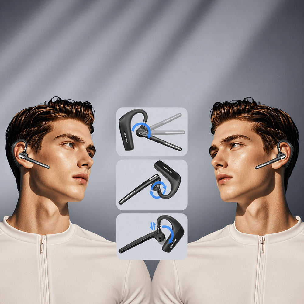 Handsfree Bluetooth Techsuit PowerTalks G6, MultiPoint, A2DP, Preto