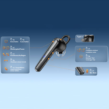 Auricular Bluetooth Techsuit Voicera CB3 mãos-livres, A2DP, Preto