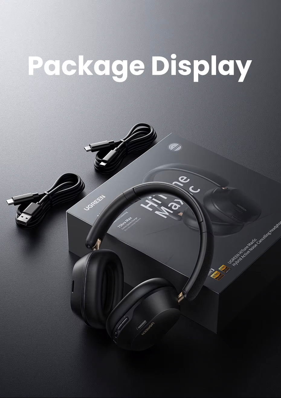 Handsfree Bluetooth UGREEN HP203, A2DP, ANC, Preto