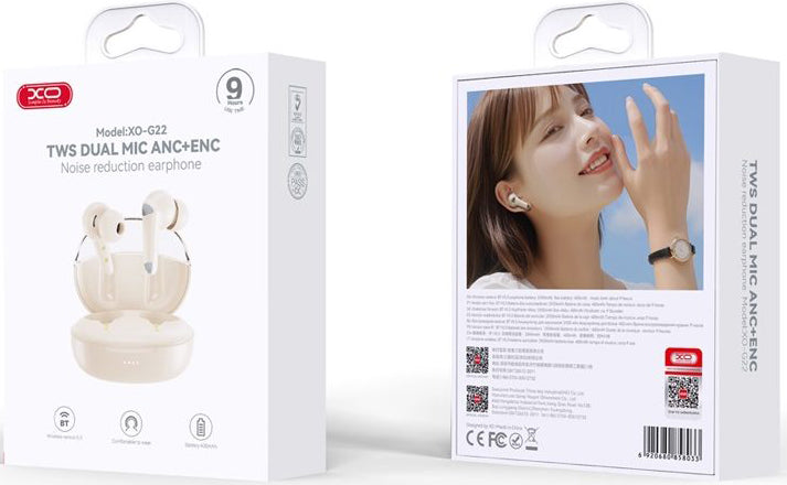 Handsfree Bluetooth XO Design G28, TWS, Bege
