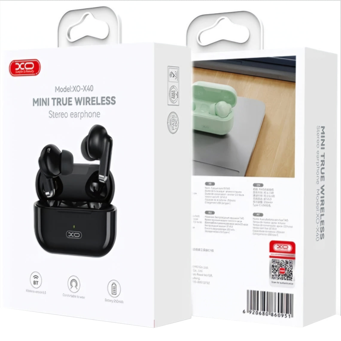 Handsfree Bluetooth XO Design X40, TWS, Preto