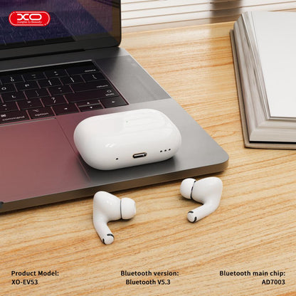 Handsfree Bluetooth XO Design EV53, TWS, ANC, Branco