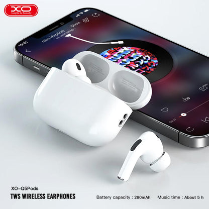 Handsfree Bluetooth XO Design Q5 Pods, TWS, Branco