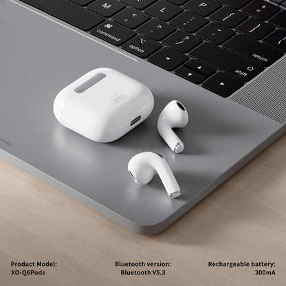 Handsfree Bluetooth XO Design Q6 Pods, TWS, Branco