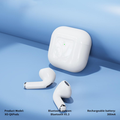 Handsfree Bluetooth XO Design Q6 Pods, TWS, Branco