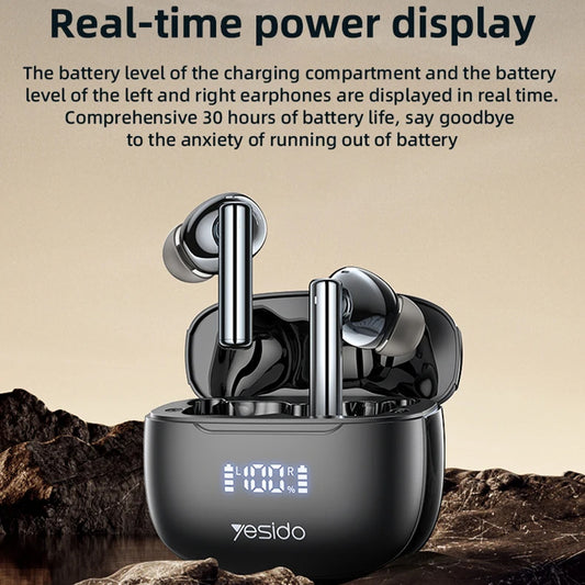 Handsfree Bluetooth Yesido TWS23, TWS, ANC, Preto