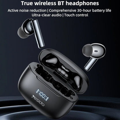 Handsfree Bluetooth Yesido TWS23, TWS, ANC, Preto
