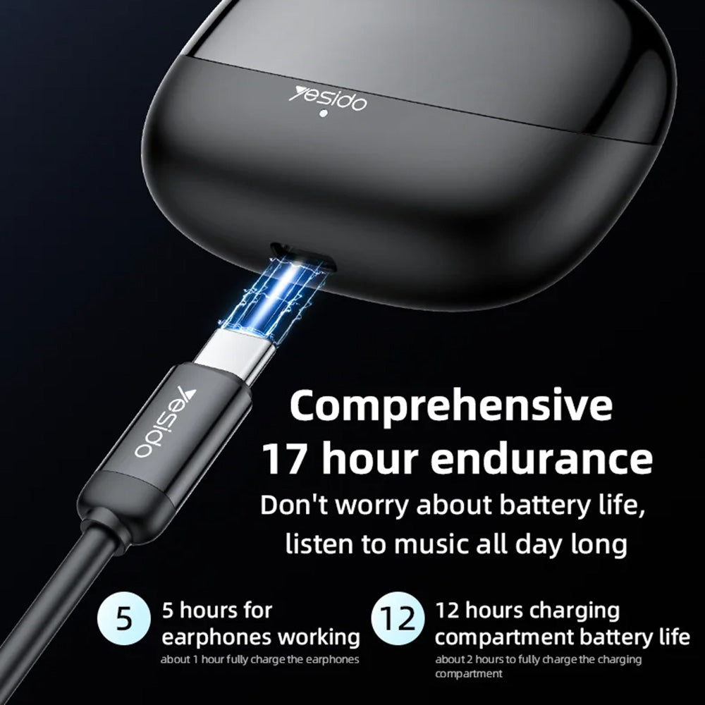 Handsfree Bluetooth Yesido TWS26, TWS, Preto