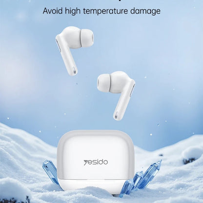 Handsfree Bluetooth Yesido TWS34, TWS, ANC, Branco