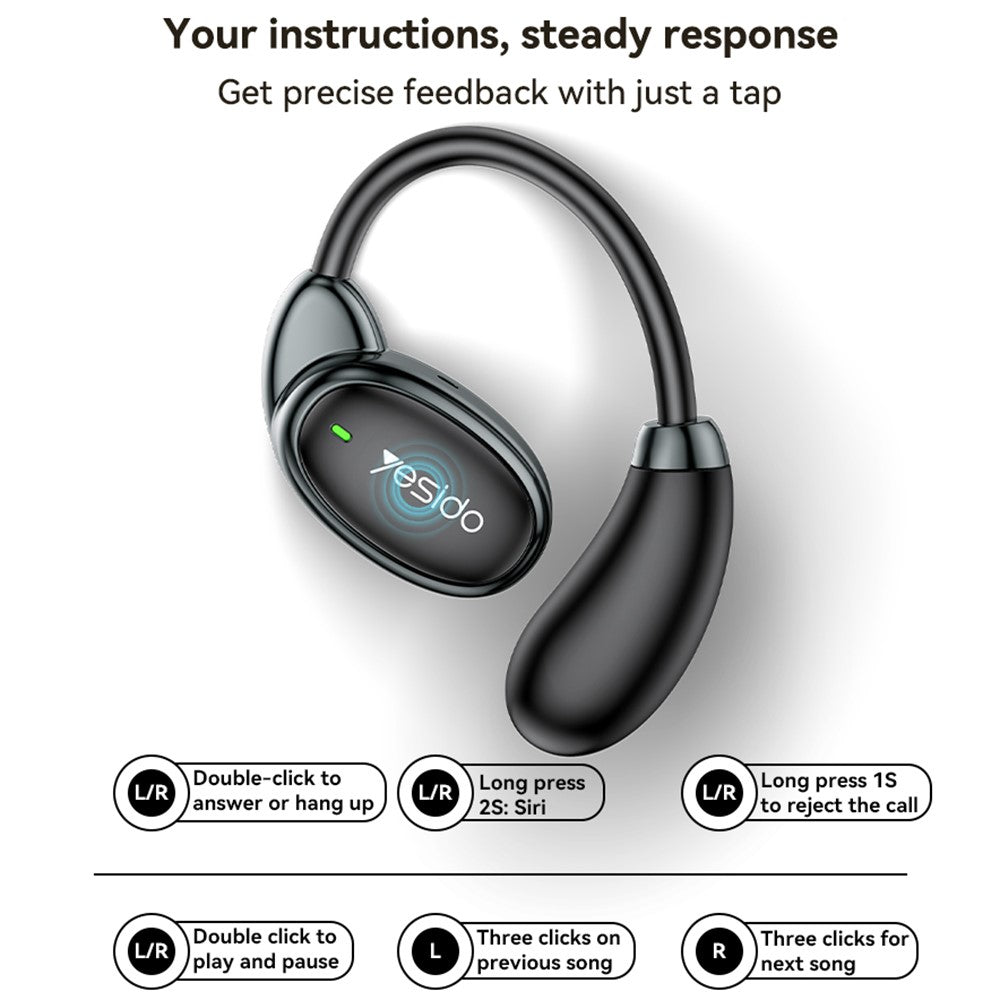 Handsfree Bluetooth Yesido YSP19 WH, TWS, Branco