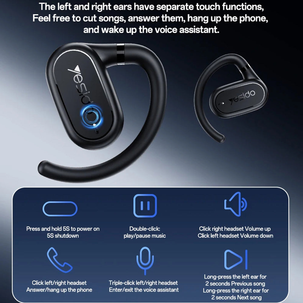 Handsfree Bluetooth Yesido YSP25, TWS, Preto
