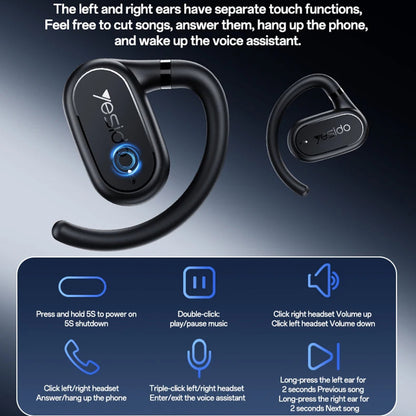 Handsfree Bluetooth Yesido YSP25, TWS, Preto