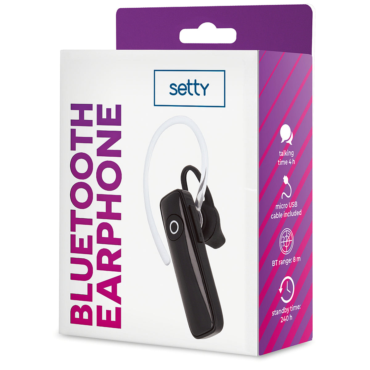 Handsfree Bluetooth Setty SBT-01, Preto