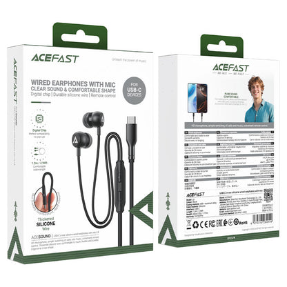 Handsfree USB-C Acefast L8, 1.2m, Cinzento