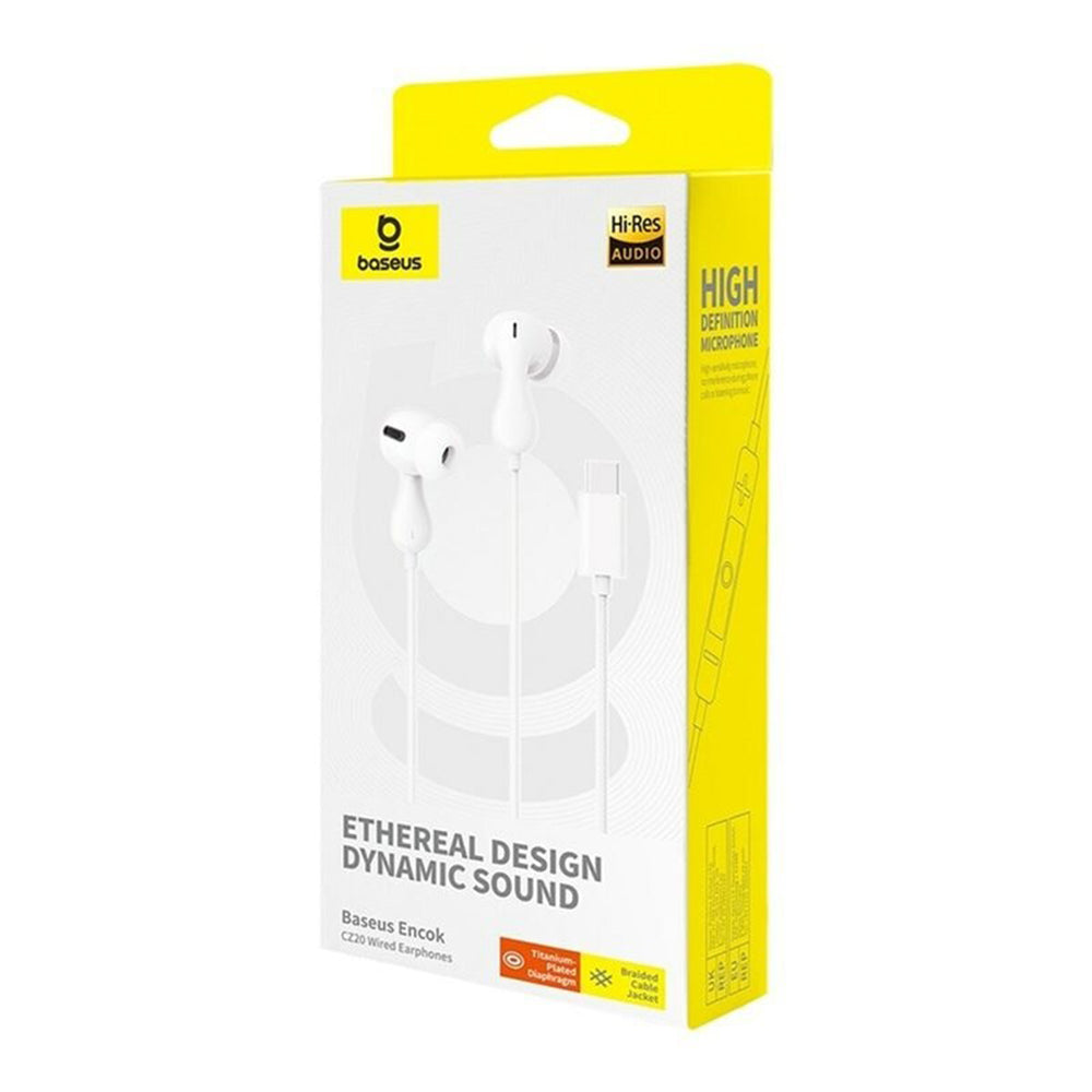 Handsfree USB-C Baseus Encok CZ20, Branco A00171400213-00