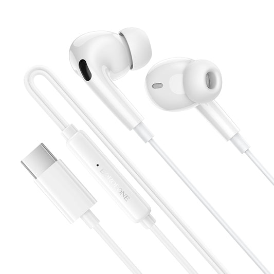 Auricular USB-C Borofone BM100 Pro Fuente, Branco
