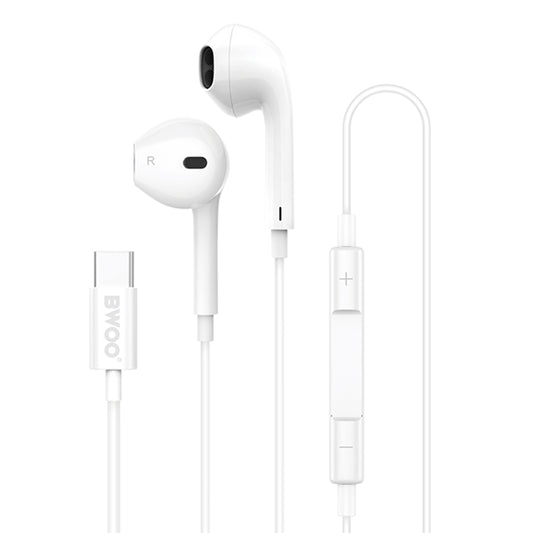 Auriculares mãos-livres USB-C BWOO HF175, Branco