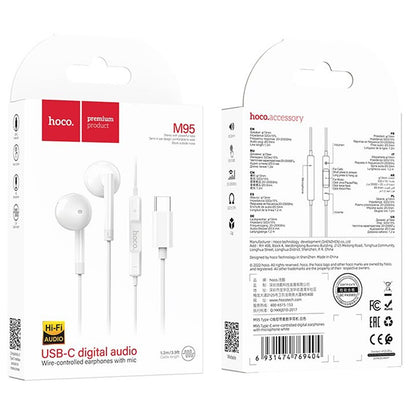 Handsfree USB-C HOCO M95, Branco