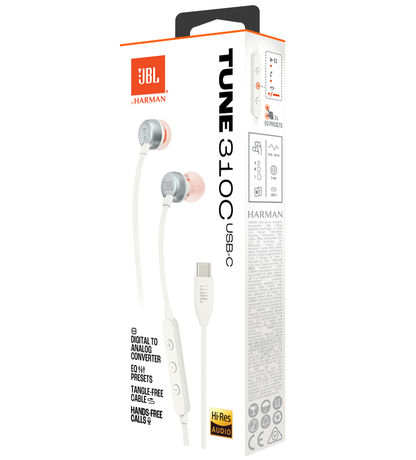 Handsfree USB-C JBL Tune 310C, Branco JBLT310CWHT
