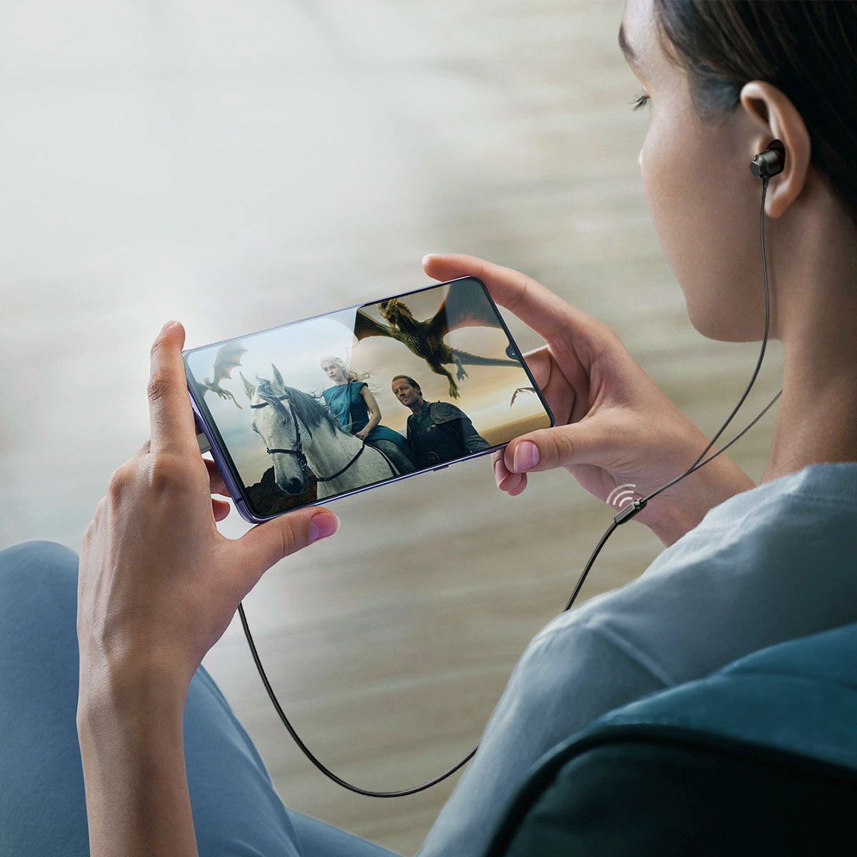 Handsfree USB-C Joyroom JR-EC06, Cinzento
