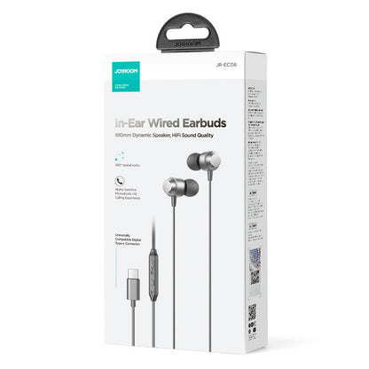 Handsfree USB-C Joyroom JR-EC06, Cinzento
