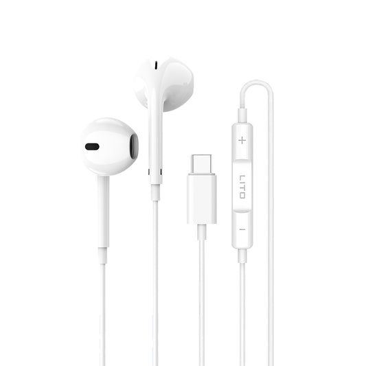 Handsfree USB-C Lito LF01T, 1.2m, Branco