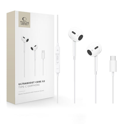Handsfree USB-C Tech-Protect Ultraboost Core G2, Branco