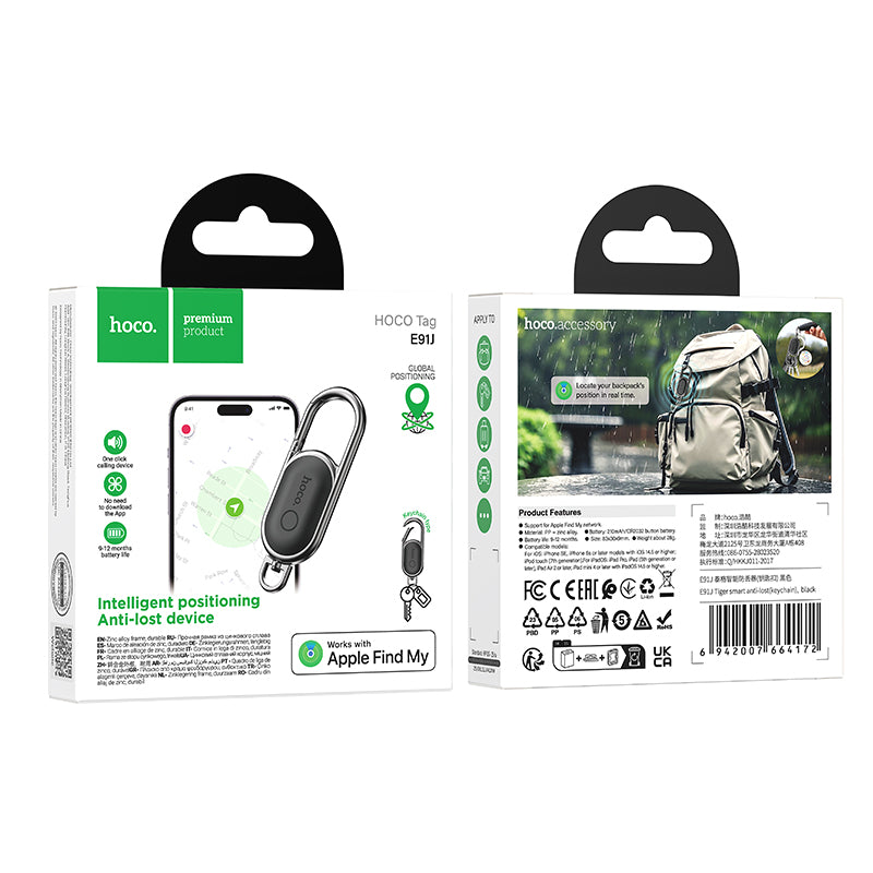 HOCO SmartTag E91J para iOS Series, Preto