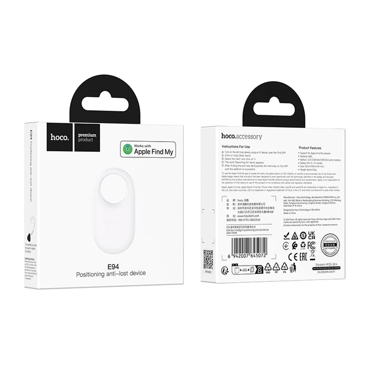 HOCO SmartTag E94 para iOS Series, Branco