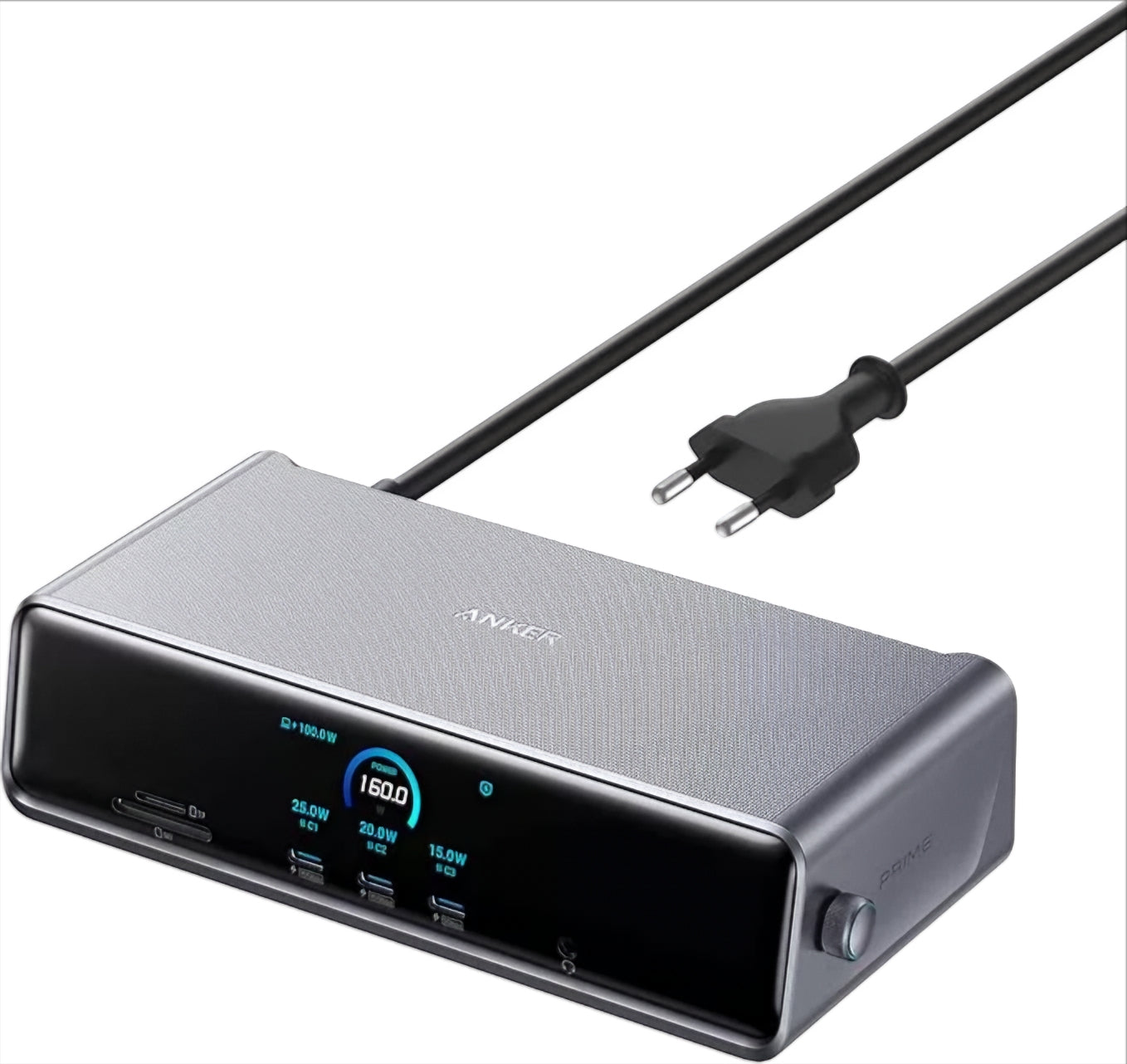Hub Multifuncional Anker Prime, 3 x USB-A - 4 x USB-C - 1 x Display Port - 2 x HDMI - 1 x Jack 3.5mm - 1 x RJ45 - 1 x SD - 1 x microSD, Cinzento A83B33A1
