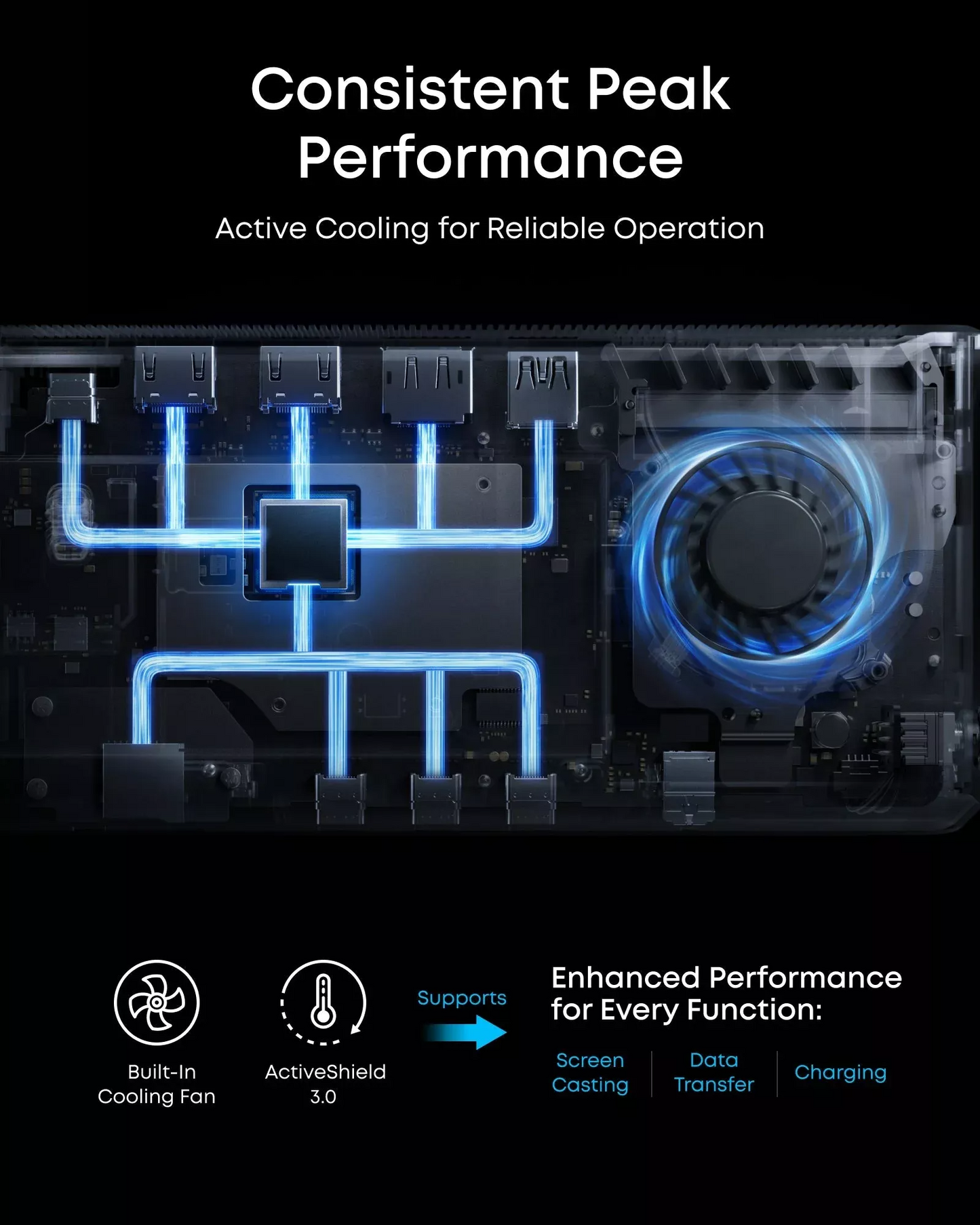Hub Multifuncional Anker Prime, 3 x USB-A - 4 x USB-C - 1 x Display Port - 2 x HDMI - 1 x Jack 3.5mm - 1 x RJ45 - 1 x SD - 1 x microSD, Cinzento A83B33A1