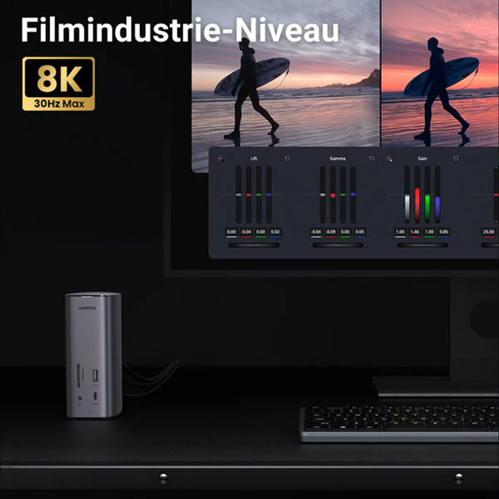 Hub Multifuncional UGREEN Pro CM555, 13 em 1, Cinzento