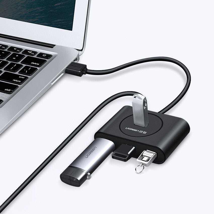Hub USB UGREEN CR113, 4 x USB-A 3.0, 0.5m, Preto