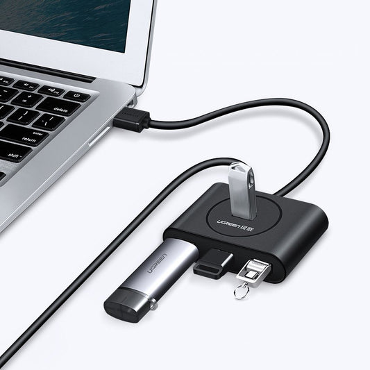 Hub USB UGREEN CR113, 4 x USB-A 3.0, 0.5m, Preto