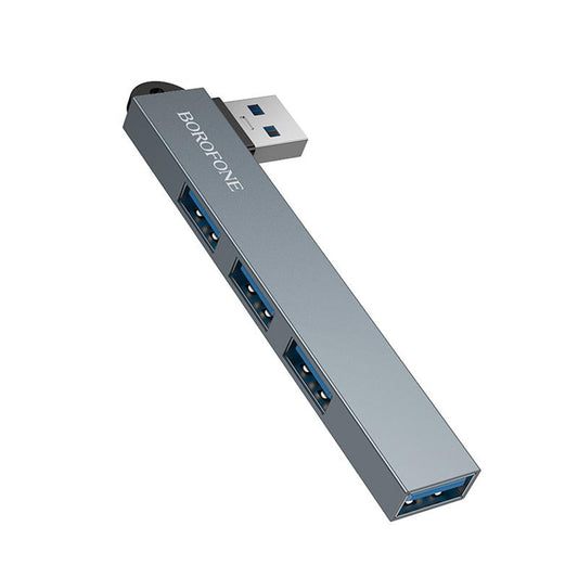 Hub USB Borofone FH1, 4 em 1, Cinzento
