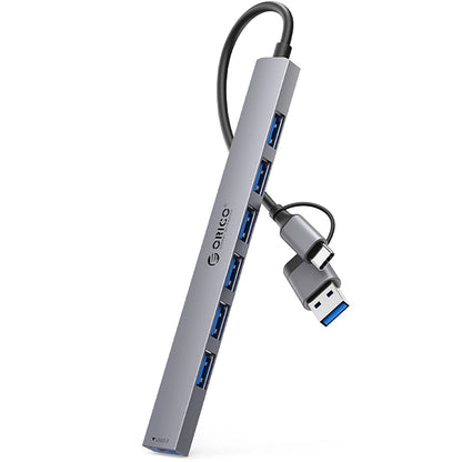 Hub USB / USB-C Orico YSA2-U3, 1 x USB-A 3.0 - 6 x USB-A, Cinzento