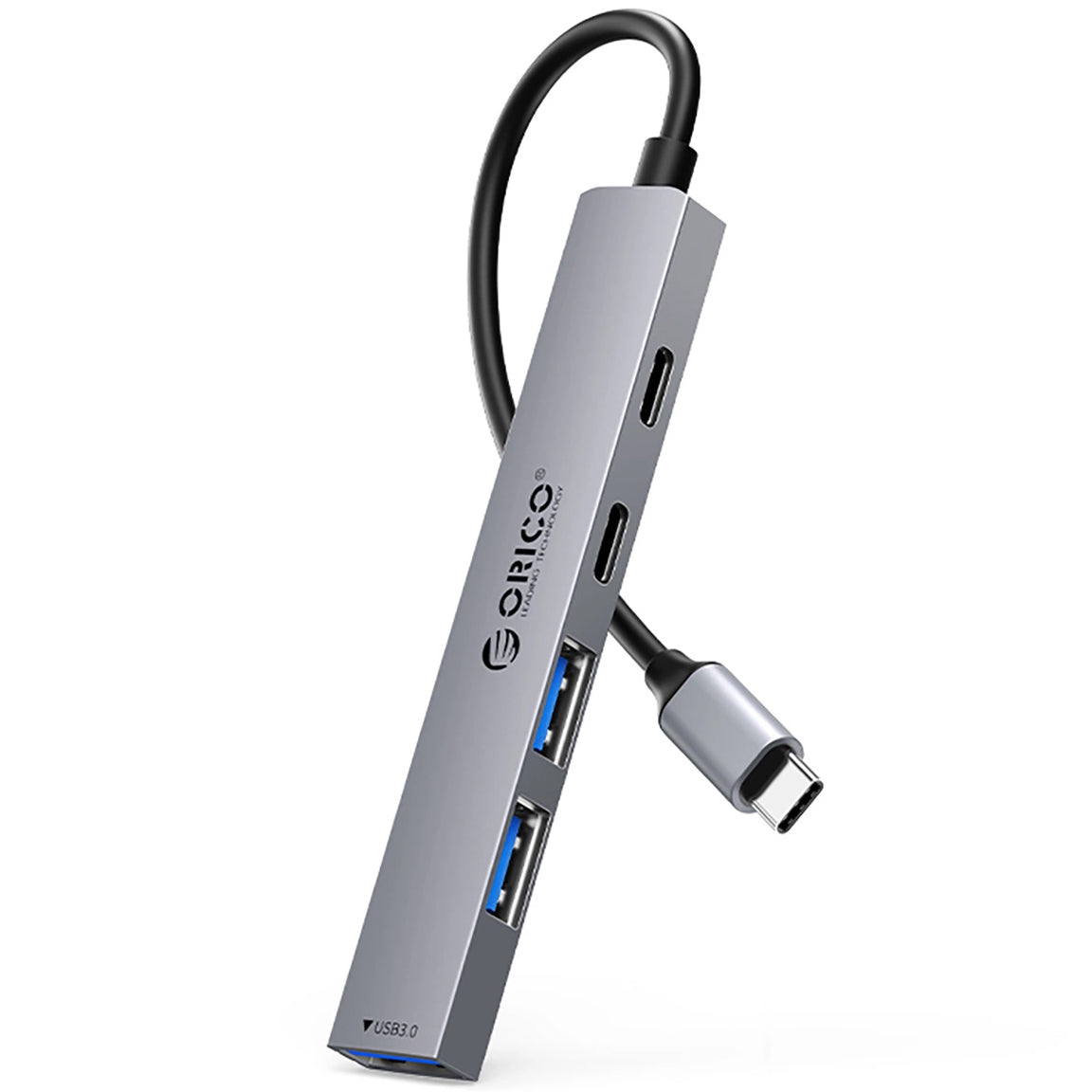 Hub USB-C Orico YSB4-U2, 1 x USB-A 3.0 - 2 x USB-A - 2 x USB-C, Cinzento