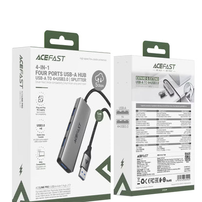 Hub USB Acefast J17, 4 em 1, Cinzento