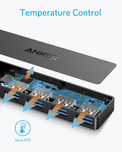 Concentrador USB Anker, 4 x USB-A 3.0, preto A7516016 