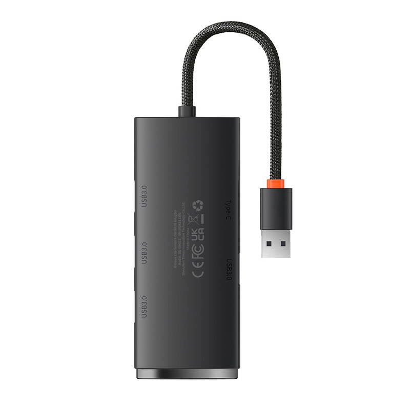 Baseus Lite Hub USB, 4 x USB-A 3.0 - 1 x USB-C, 0.25m, Preto WKQXX030001 