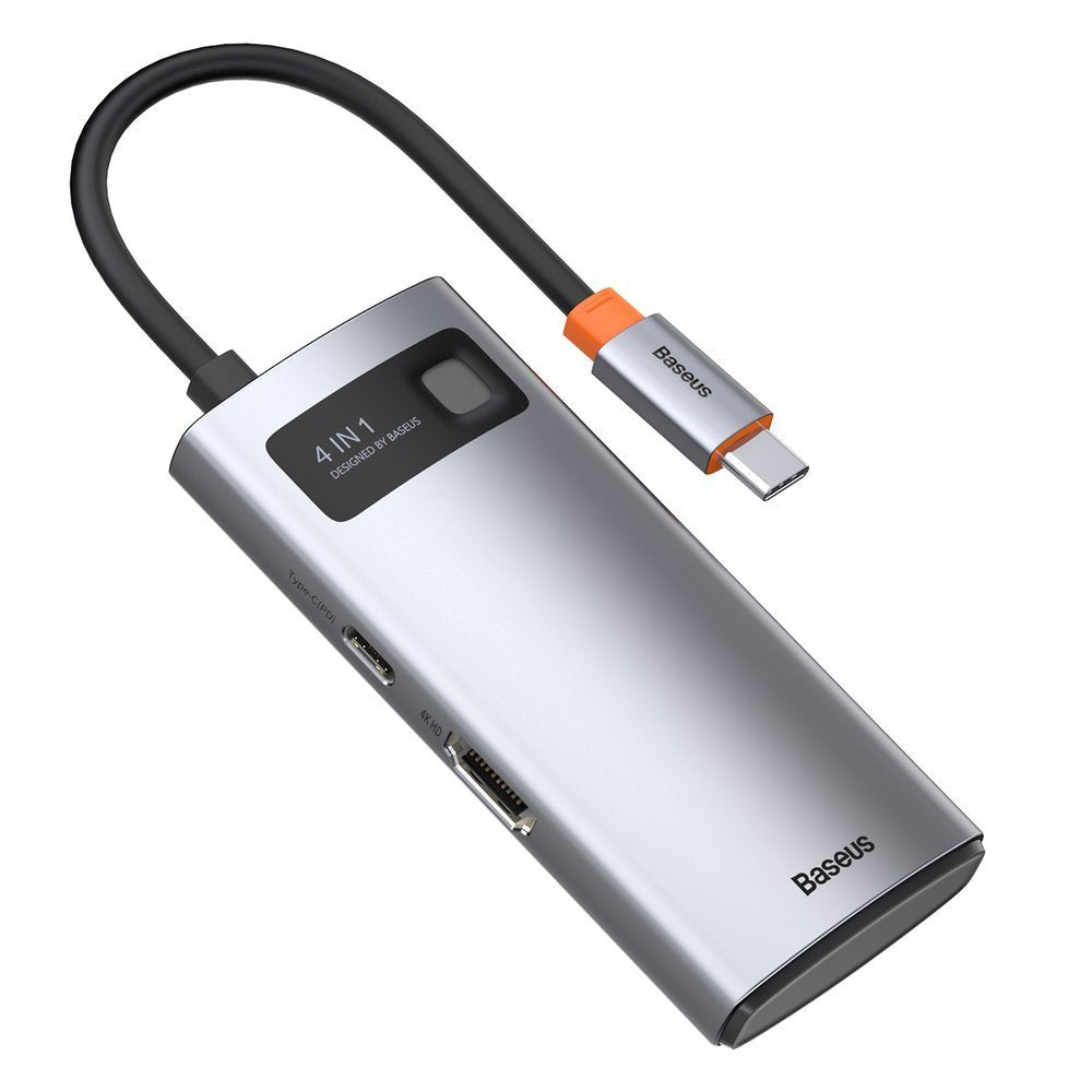 Concentrador USB-C Baseus Metal Gleam, 2 x USB-A - 1 x USB-C - 1 x HDMI, cinzento CAHUB-CY0G