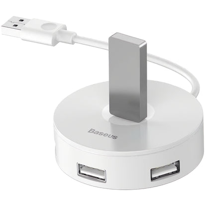 Baseus USB Hub Redondo, 3 x USB-A - 1 x USB-A 3.0, 0.1m, Branco CAHUB-F02 